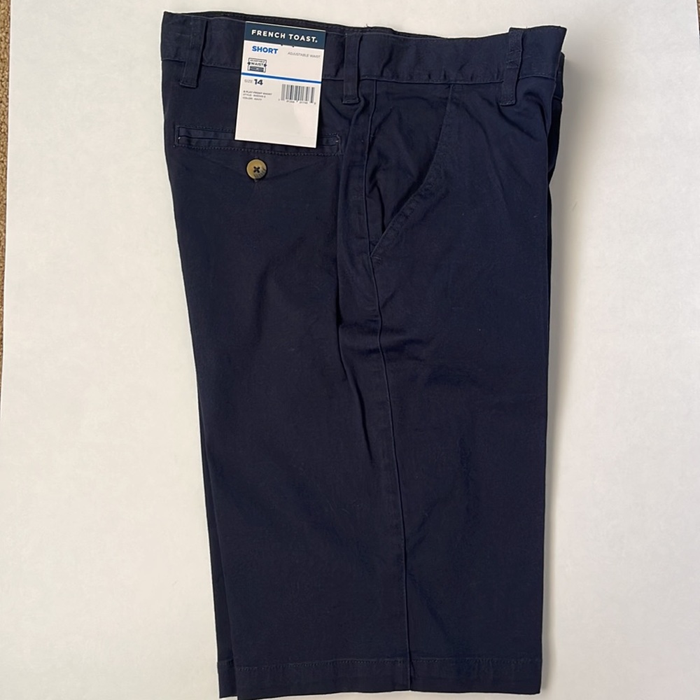 Boys' Flat Front navy blue shorts - Size 14 - NWT